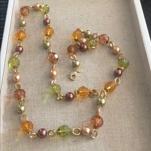KJL faceted beaded necklace